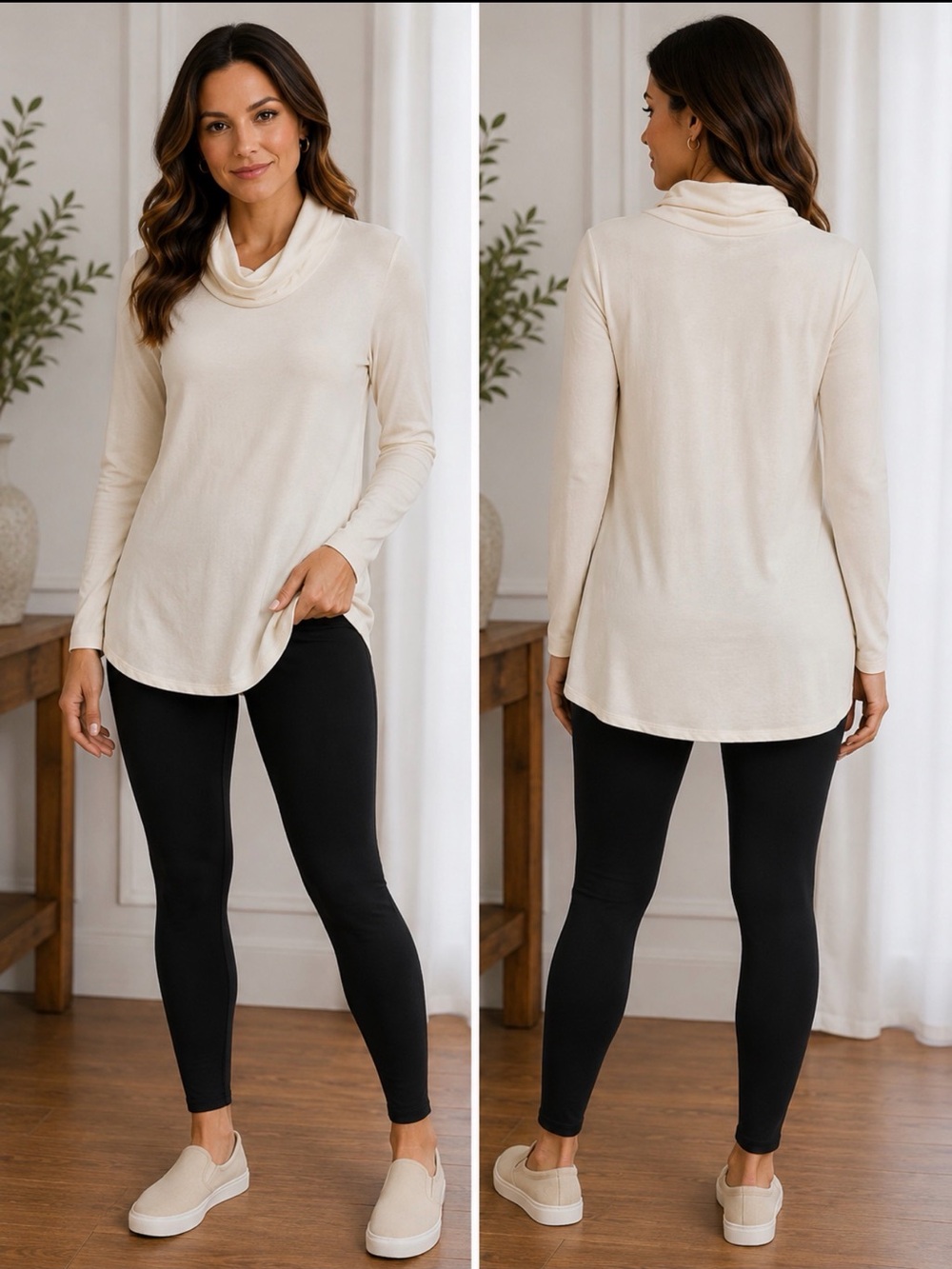 Cuddl Duds Softwear Cream Top